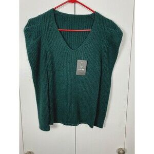 C. Cline Forest Green V-neck Pullover Sweater Size: Small NWT